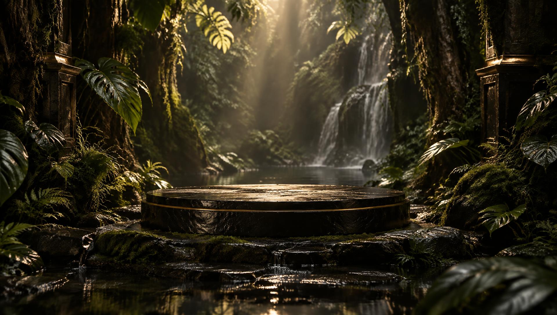A moss-covered forest setting for the NUVENN collection